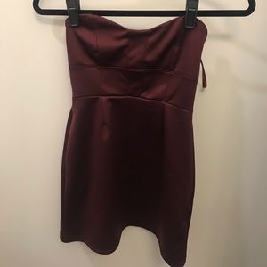 Silence + Noise Silky Strapless Dress